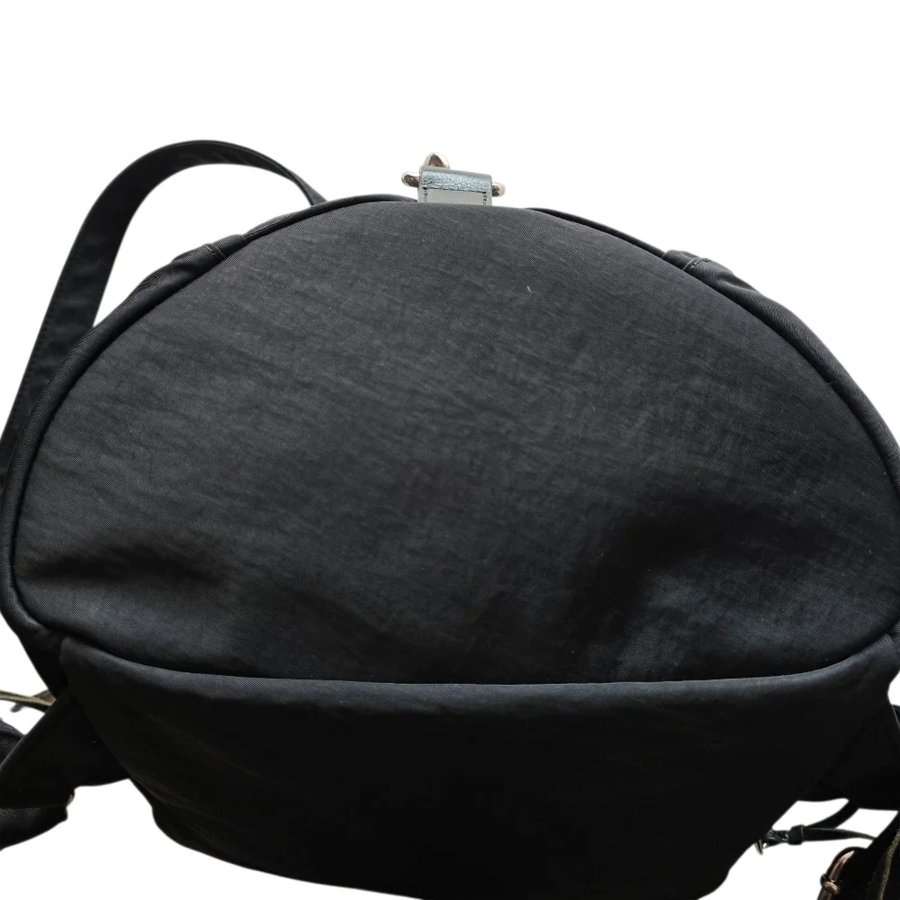 🌻Rebecca Minkoff Julian Nylon Backpack Bag, Washed Black, Clasps Zips